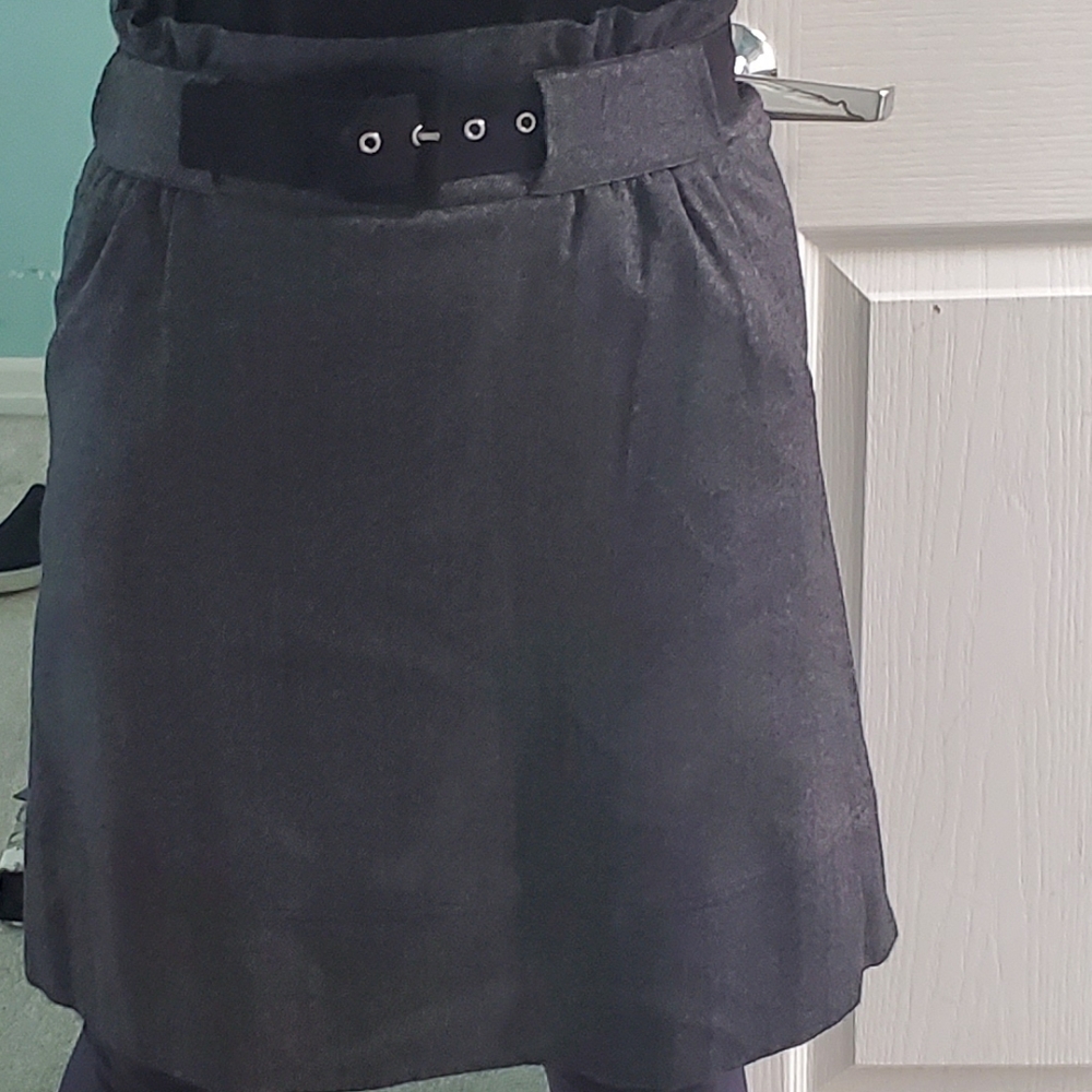 Worthington Wool Blend Belted Skirt Size 6 Gray Workwear A-Line - Picture 4 of 5